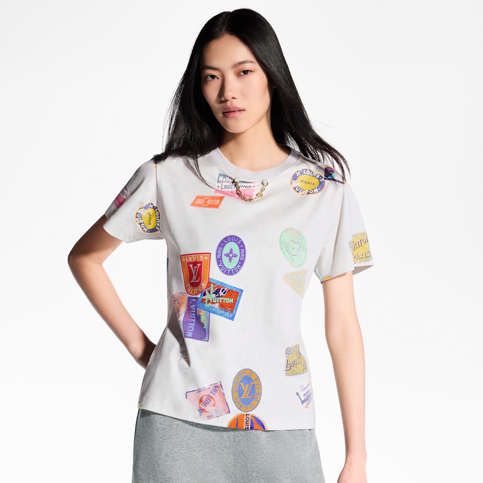 Shop LOUIS VUITTON Mahina Patch Print T-Shirt at Beverly Center in